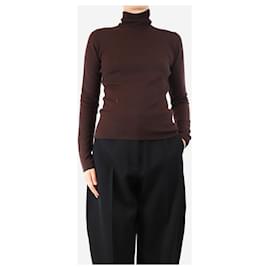 Gabriela Hearst-Brown funnel-neck jumper - size M-Brown