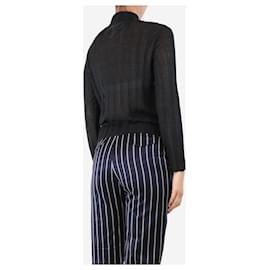 The row-Black sheer ribbed knit top - size S-Black