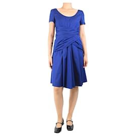Prada-Blue cotton-blend midi dress - size UK 10-Blue