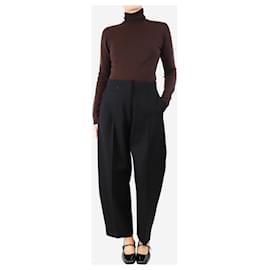 Autre Marque-Black wide-leg trousers - size UK 10-Black