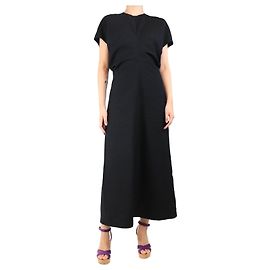 Totême Robe maxi froissée noire à taille basse - taille UK 12 Noir