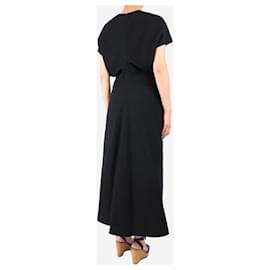 Totême-Black Slouch waist crinkled maxi dress - size UK 12-Black