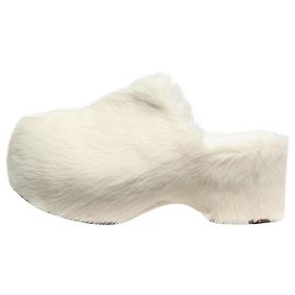 Jil Sander White calf-hair clogs - size EU 35 White
