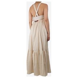 Autre Marque-Brown and white striped cotton-blend maxi dress - size S-Brown
