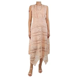 Maje-Pink sleeveless broderie-anglaise midi dress - size UK 10-Pink