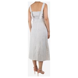Altuzarra-White and black striped button-front sundress - size UK 10-White