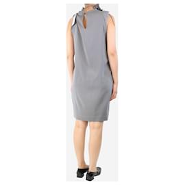 Brunello Cucinelli-Grey sleeveless silk mini dress - size M-Grey
