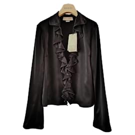Gucci-GUCCI SILK SHIRT.-Black