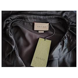 Gucci-GUCCI SILK SHIRT.-Black