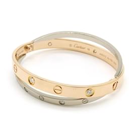 Cartier-Cartier LOVE Charm Bracelet in 18K Pink Gold with Diamonds-Pink,White