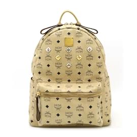 MCM-MCM Visetos Glam Backpack-Beige