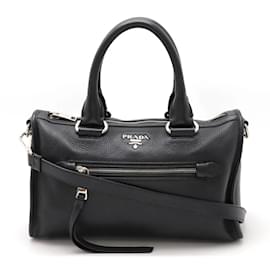 Prada-Prada Handbag Shoulder Bag in Black Leather-Black