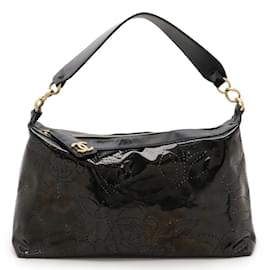 Chanel-Chanel Camellia Punching Coco Mark Chain Shoulder Bag-Black