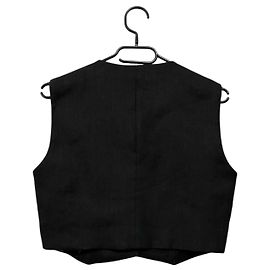 Sandro Top corto negro de lino con escote en V Negro