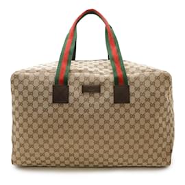 Gucci-Gucci GG Canvas Sherry Line Boston Bag-Red,Beige,Green,Khaki