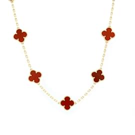 Van Cleef & Arpels-Van Cleef & Arpels Alhambra Long Necklace with Carnelian-Golden