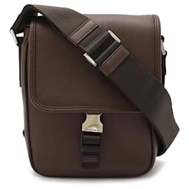 Prada-Prada Brown Leather Shoulder Bag Pochette-Brown