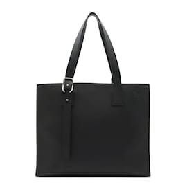 Loewe-Loewe Anagram Buckle Horizontal Tote Bag-Black