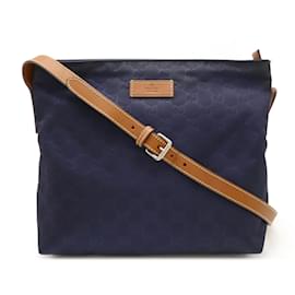 Gucci-Gucci GG Nylon Shoulder Bag-Navy blue