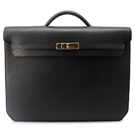 Hermès-Hermes Kelly Depeche 36 Handbag-Black