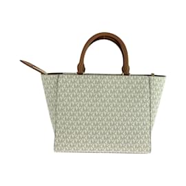 Michael Kors-Michael Kors Medium Grey Shoulder Bag-Brown,Cream