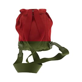 Prada-Prada Tessuto Triangle Logo Plate Red Nylon Backpack-Red