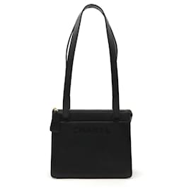 Chanel-Chanel Black Leather Tote Bag-Black