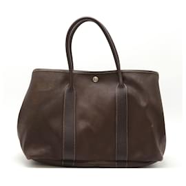 Hermès-Hermes Garden PM Tote Bag-Other,Dark brown