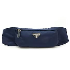 Prada-Prada Triangle Waist Bag in Navy-Navy blue