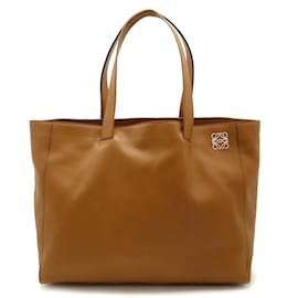 Loewe-Loewe East West Shopper Tote Bag-Camel