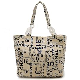 Chanel-Chanel By Sea Line Tote Bag-Blue,Cream