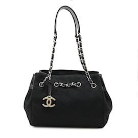 Chanel-Chanel V-Stitch Chevron Tote Bag-Black