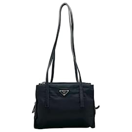 Prada-Prada Black Nylon Tote Bag-Black