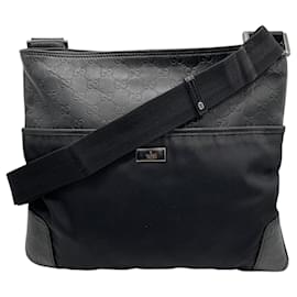 Gucci-Gucci Guccissima Messenger Bag-Black