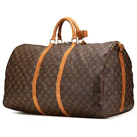 Louis Vuitton-Louis Vuitton Brown Monogram Keepall Bandouliere 60-Brown