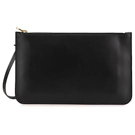 Louis Vuitton-Louis Vuitton Black Leather Neverfull Pouch-Black