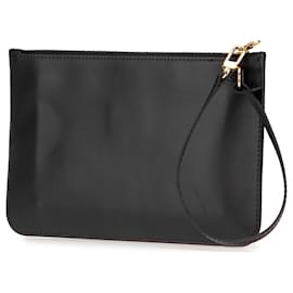 Louis Vuitton-Louis Vuitton Black Leather Neverfull Pouch-Black