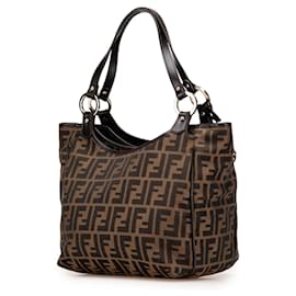 Fendi-Fendi Brown Zucca Canvas Chef Tote-Brown