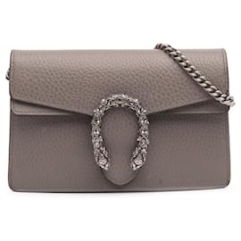 Gucci-Gucci Brown Super Mini Leather Dionysus Crossbody-Brown,Taupe