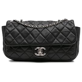 Chanel-Chanel Black Medium Quilted Lambskin Coco Rain Flap-Black