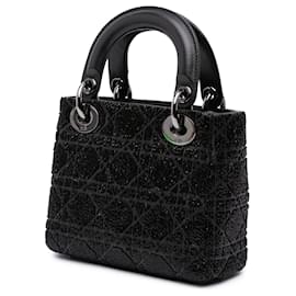 Dior-Dior Black Mini Beaded Lambskin Crystal Cannage Lady Dior-Black