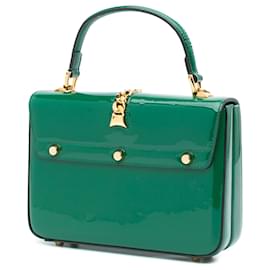 Gucci-Gucci Green Patent Sylvie 1969 Satchel-Green