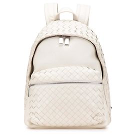Bottega Veneta White Nappa Intrecciato Backpack White