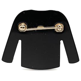 Chanel-Chanel Red Resin and Pearl Tweed Cardigan Brooch-Red,Dark red