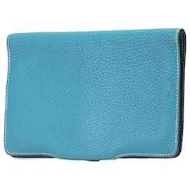 Hermès-Hermès Blue Togo Dogon Long Wallet-Blue,Light blue
