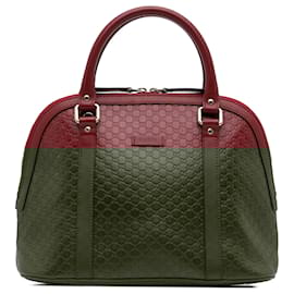 Gucci-Gucci Red Medium Microguccissima Dome Satchel-Red