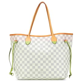 Louis Vuitton-Louis Vuitton White Damier Azur Neverfull MM-White