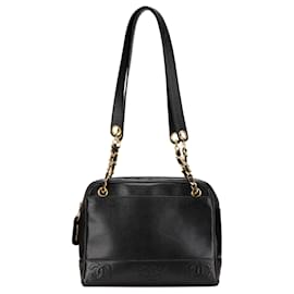 Chanel-Chanel Black Triple CC Caviar Shoulder Bag-Black