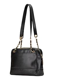 Chanel-Chanel Black Triple CC Caviar Shoulder Bag-Black