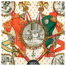 Hermès-Hermès Orange Napoleon Silk Scarf-Orange
